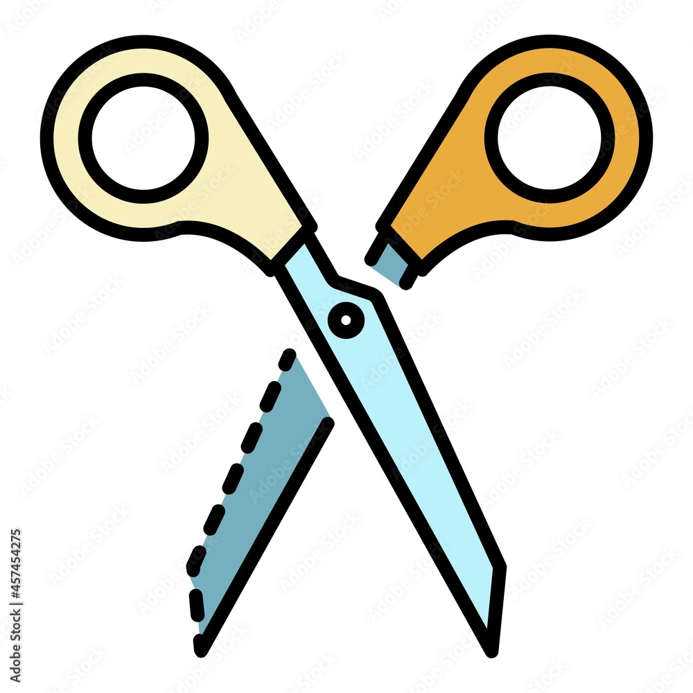 Aufkleber scissors icon. outline scissors vector icon color flat isolated on white