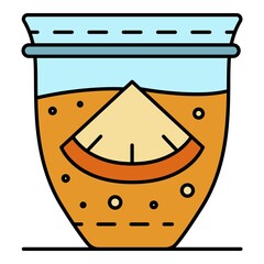 Fruit smoothie icon. Outline fruit smoothie vector icon color flat isolated on white