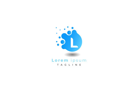 Letter L blue colour creative and simple bubble modern business logo