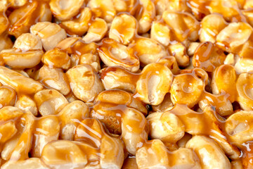 Palanqueta with peanuts crunchy. Mexican traditional artisan candies produced by hand