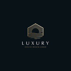 HOUSE BEACH LUXURY LOGO DESIGN