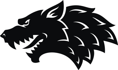 Symbol of An Aggressive Wolf Medieval Style