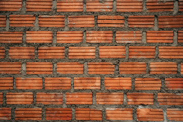 The orange brick wall is being rebuilt. for making background