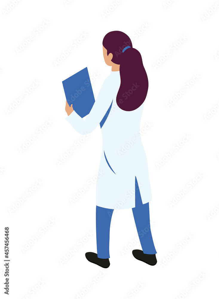 Poster medical woman with document