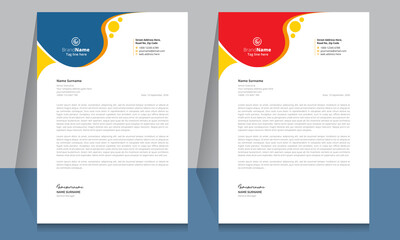 Letterhead format template, business style letterhead design template. Company letterhead template designs. A4 size template