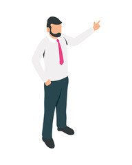 Businessman pointing something