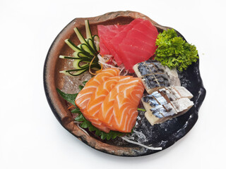 Raw seafood sashimi set, Japanese food