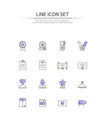 Simple gradation line icon set. 
