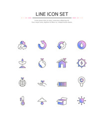 Fototapeta premium Simple gradation line icon set. 