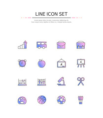 Simple gradation line icon set. 
