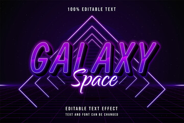 Galaxy space,3 dimensions editable text effect blue gradation purple neon text style