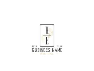 RE Logo Letter, monogram re r e logo icon for wedding fashion or any type of business - obrazy, fototapety, plakaty