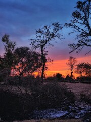 Fototapeta premium sunset over the river