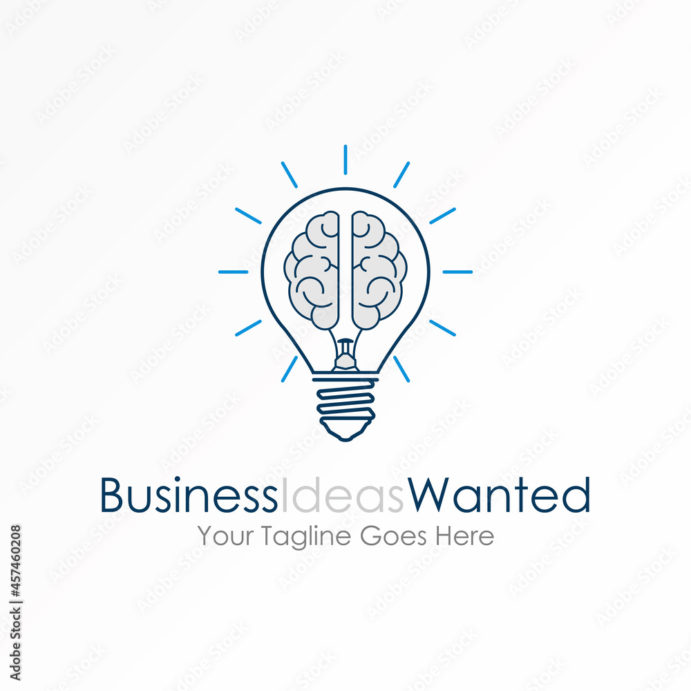 Poster simple and unique lighting line and brain image graphic icon logo design abstract concept vector sto