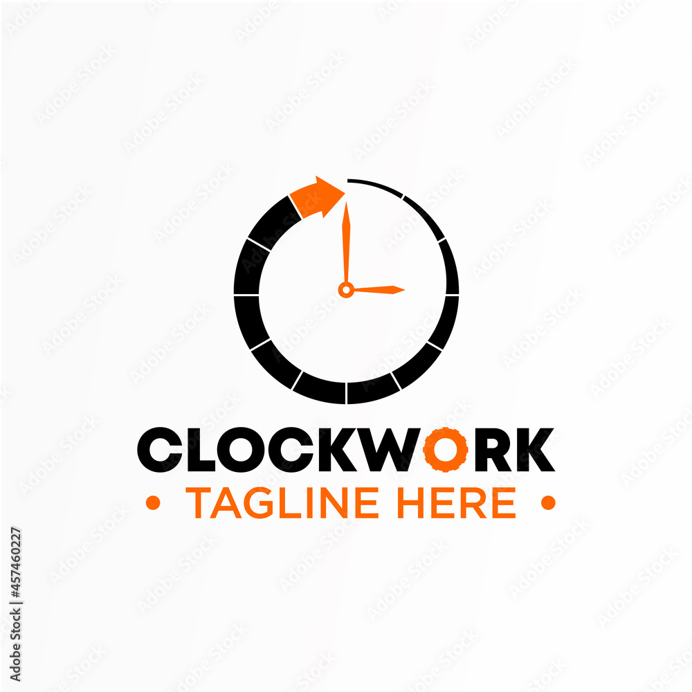 Poster simple combination of clock and arrow speed image graphic icon logo design abstract concept vector s