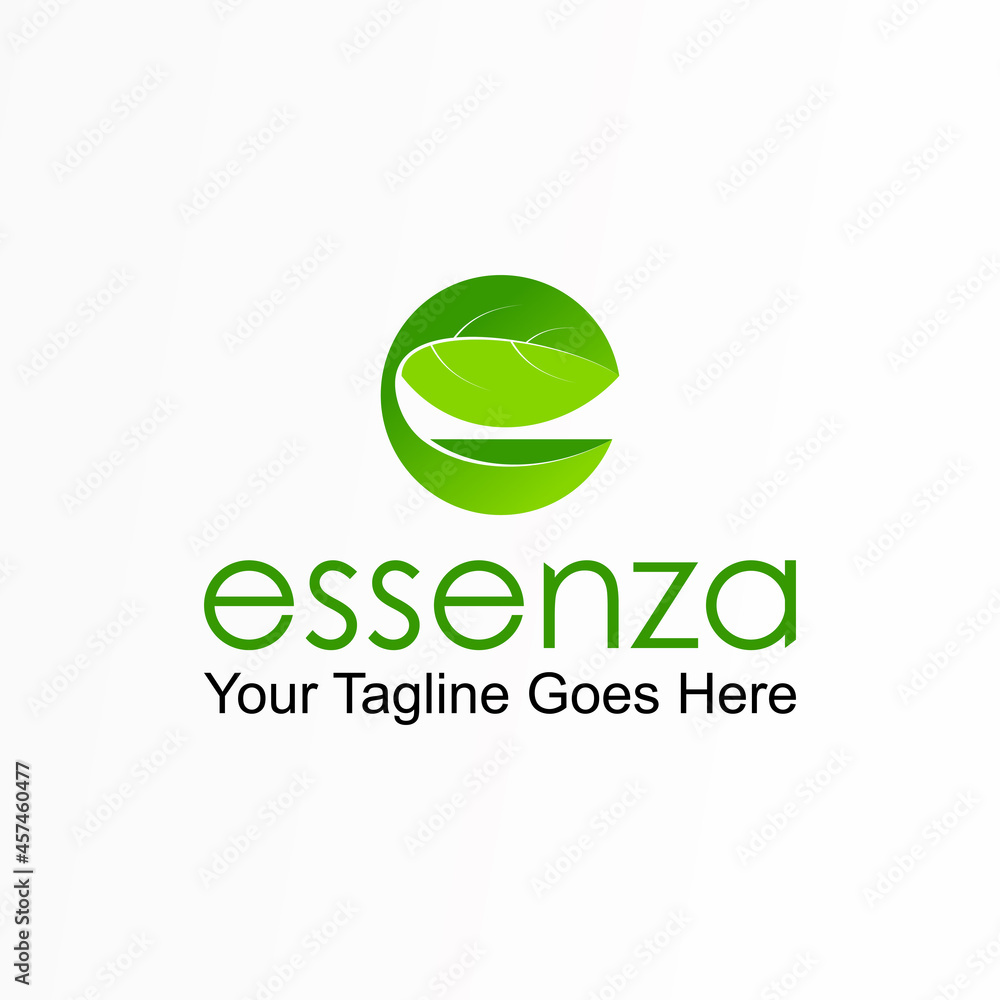 Poster simple letter or word e font with leaf and pot shape image graphic icon logo design abstract concept