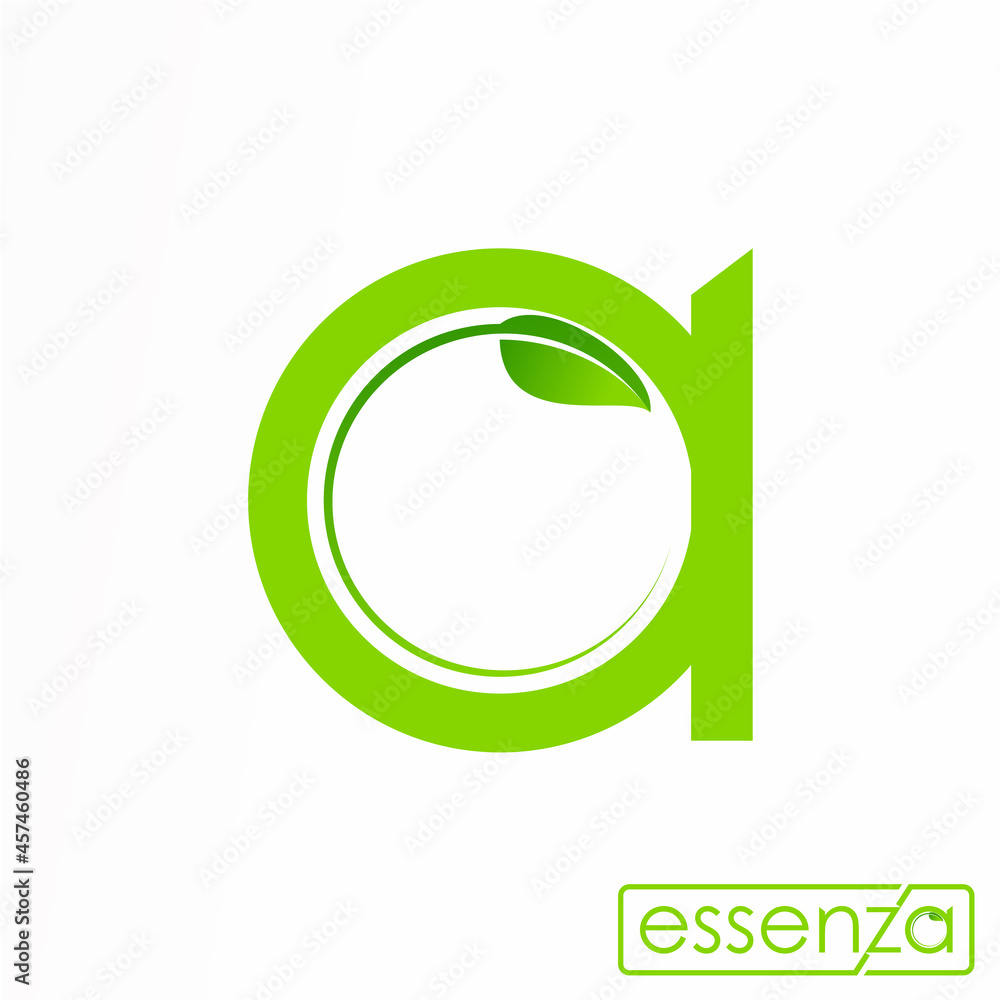 Aufkleber letter or word a sans serif font with leaf shape idea graphic logo design abstract concept vector st
