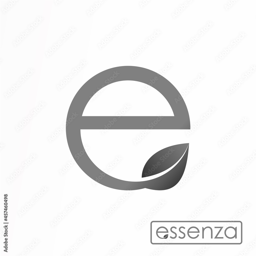 Aufkleber letter or word e font with leaf shape idea graphic logo design abstract concept vector stock. can be