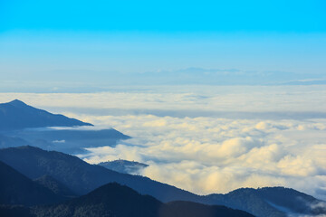 Scenic view in sunrise at northern thailand