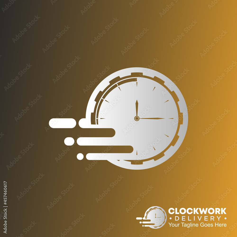 Poster simple combination of clock, gear and speed image graphic icon logo design abstract concept vector s