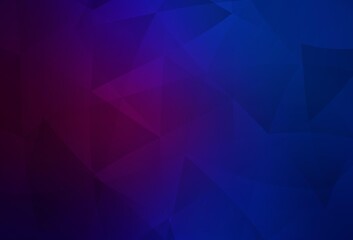 Dark Pink, Blue vector polygon abstract backdrop.