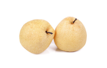 Ripe Nashi pear studio isolated on white background