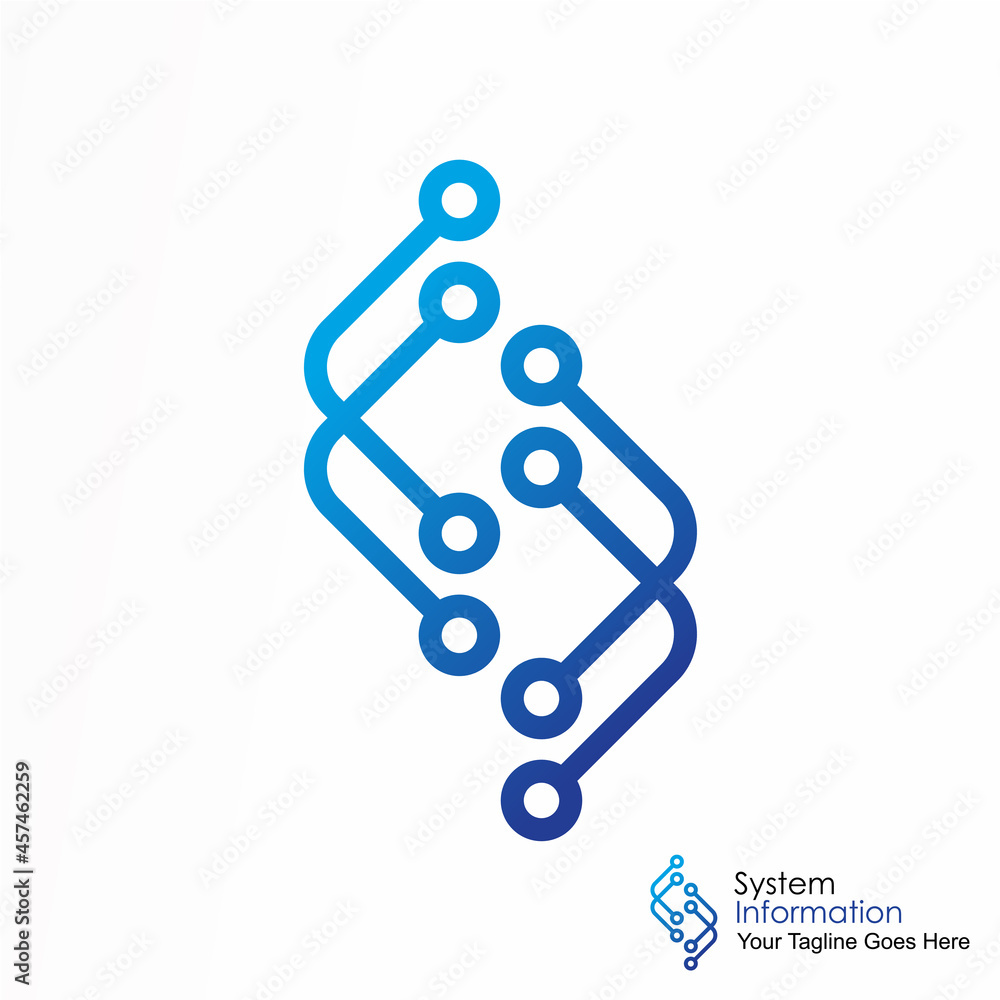 Poster simple line tech icon with flip square image graphic icon logo design abstract concept vector stock.