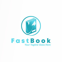 unique 3D book with flying plane image graphic icon logo design abstract concept vector stock. can be used as corporate identity related to reading or travel