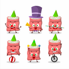 Cartoon character of black eyed peas with various circus shows