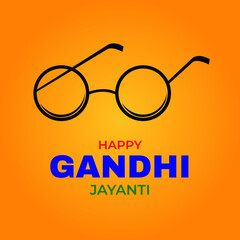 Gandhi Jayanti minimal vector background with round sunglasses. International Non-Violence Day October 2