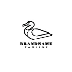 bird logo cartoon icon design template black hand drawn vector illustration