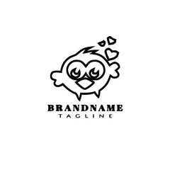 bird logo cartoon icon design template black isolated hand drawn illustration