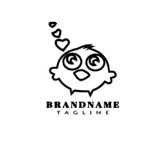 bird logo cartoon icon design graphic black isolated vector illustration