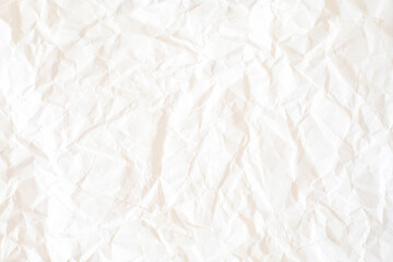 light heavily crumpled paper texture background, horizontal.