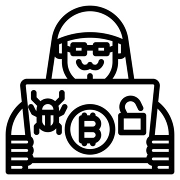 hacker coding on laptop, bitcoin clip art preview