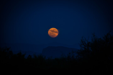 Landscape of the moon in Mexican sky