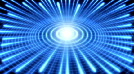 青い光の拡散、バーストの抽象的なグラフィックイメージ