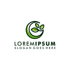 Abstract Letter G leaf logo template nature icon symbol vector logotype