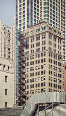 Fototapeta na wymiar Manhattan diverse architecture, color toning applied, New York City, USA.