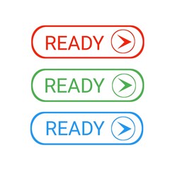 Ready buttons set for web icon various color white background