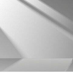 3d Gray stage background product showcase display podium scene with soft shadow. Vector illustration