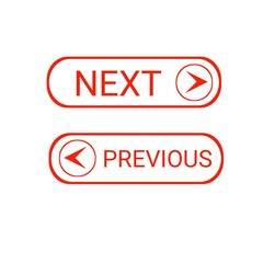 Next and previous buttons set for web icon various color white background
