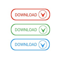 Download buttons set for web icon various color white background