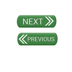 Next and previous buttons set for web icon green color white background