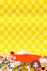 寅　年賀状　和柄　背景