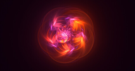 3D rendering abstract colorful fractal light background