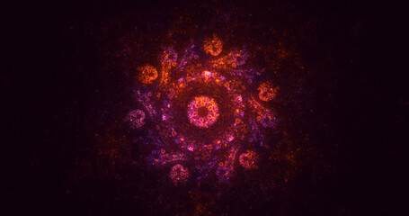 3D rendering abstract colorful fractal light background