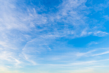 beautiful airatmosphere bright blue sky background abstract clear texture with white clouds.