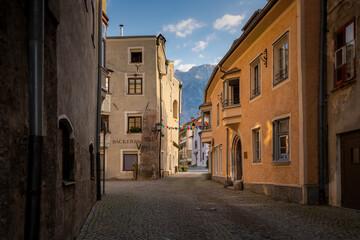 City street hall in tirol over the morning.2021