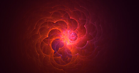 3D rendering abstract multicolor fractal light background